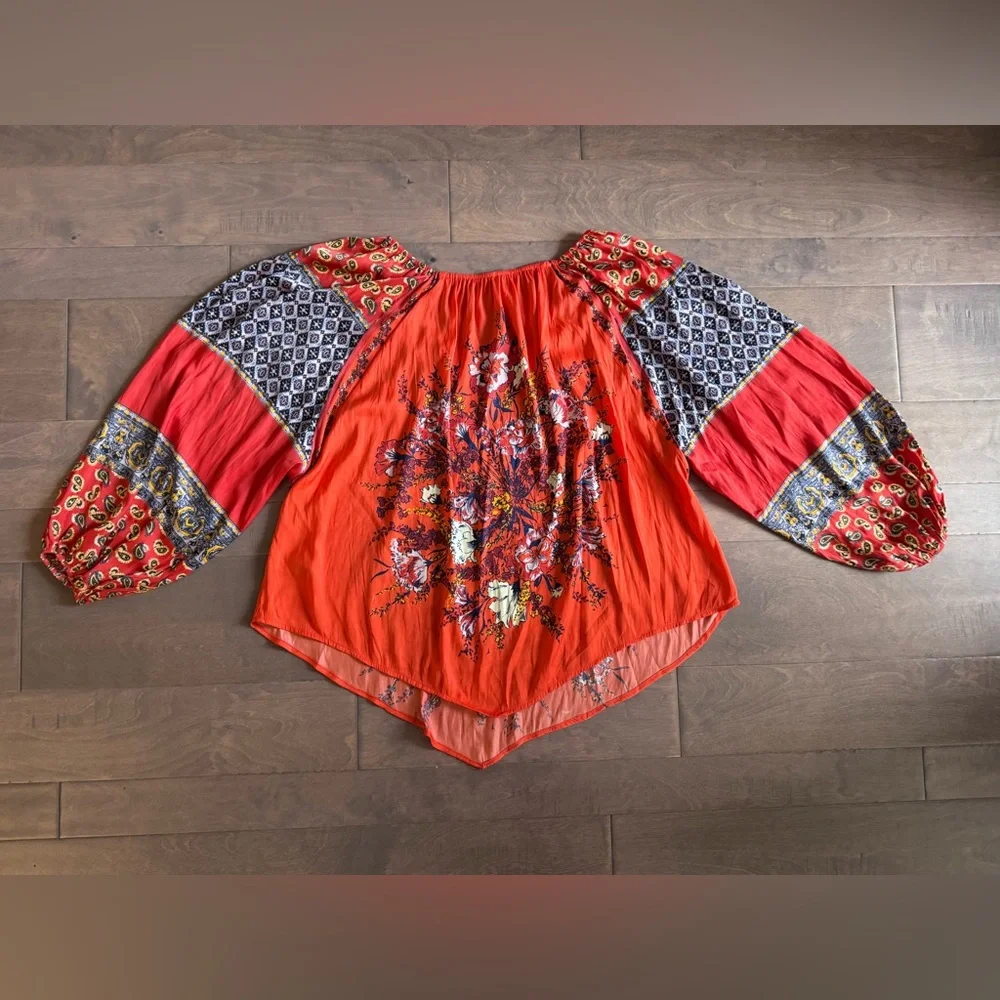 Free People Positano Printed Blouse